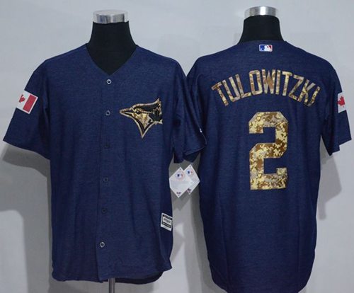 Blue Jays #2 Troy Tulowitzki Denim Blue Salute to Service Stitched MLB Jersey - Click Image to Close